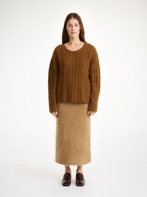 Bison By Malene Birger Cierra Cable-knit Sweater Knitwear | AU_BB88922