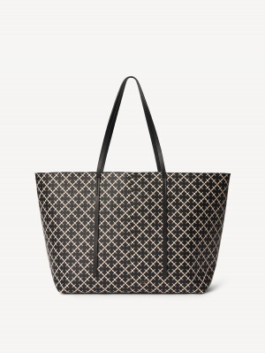 Black By Malene Birger Abi Printed Tote Bags | AU_BB35158