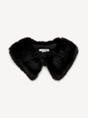 Black By Malene Birger Cowie Faux Fur Collar Scarves | AU_BB26009