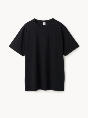 Black By Malene Birger Fayeh Organic Cotton T-shirt Tops | AU_BB44747