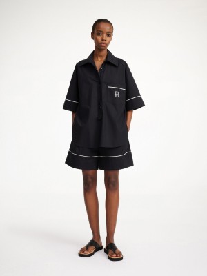 Black By Malene Birger Mallias Organic Cotton Shirt Tops | AU_BB90246