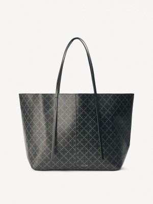 Charcoal By Malene Birger Abi Printed Tote Bags | AU_BB71474