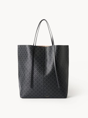 Charcoal By Malene Birger Abrille Printed Tote Bags | AU_BB28326