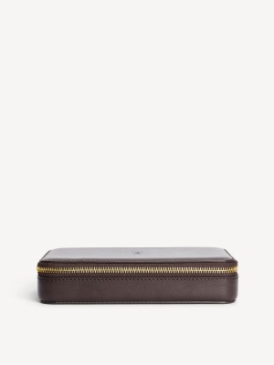 Dark Brown By Malene Birger Aya Cher Leather Jewellery Case Beauty Bags | AU_BB80993