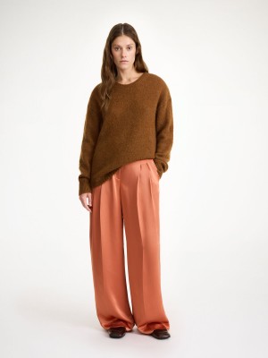 Dark Cherry Plum By Malene Birger Cymbaria High-waisted Trousers | AU_BB19925