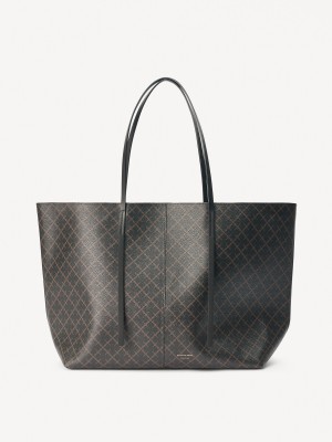 Dark Chokolate By Malene Birger Abi Printed Tote Bags | AU_BB67803