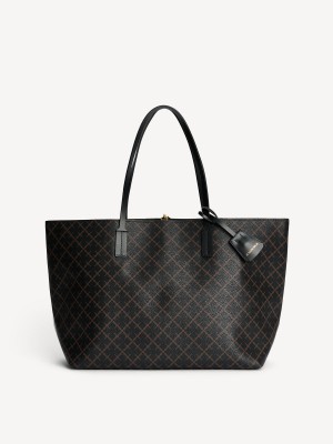 Dark Chokolate By Malene Birger Abigail Printed Tote Bags | AU_BB16663