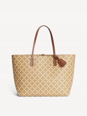 Golden Beige By Malene Birger Abigail Printed Tote Bags | AU_BB63368