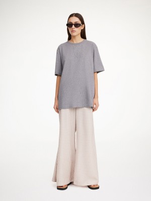 Grey Melange By Malene Birger Fayeh Organic Cotton T-shirt Tops | AU_BB13107