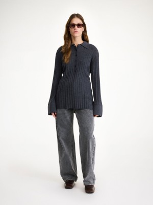 Jet grey By Malene Birger Delphine Merino Wool Sweater Knitwear | AU_BB83349