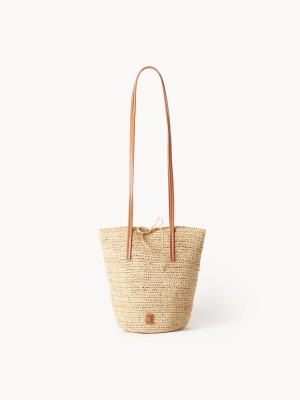 Light Camel By Malene Birger Pamma Straw Shoulder Bags | AU_BB94931