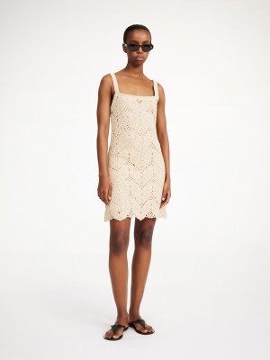 Oyster Gray By Malene Birger Falla Crochet Mini Dress | AU_BB83491