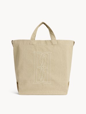 Oyster Gray By Malene Birger Shayan Organic Cotton Tote Bags | AU_BB63229