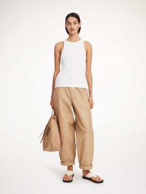 Sand Beige By Malene Birger Joanni Leather Trousers | AU_BB90350