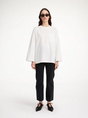 Soft White By Malene Birger Fayeh Oversized Longsleeve Tops | AU_BB59922