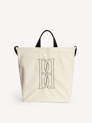 Soft White By Malene Birger Shayan Organic Cotton Tote Bags | AU_BB62653