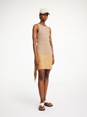 Tan By Malene Birger Coras Leather Mini Skirts | AU_BB72075