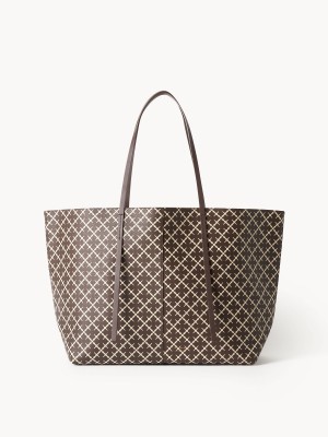 Warm brown By Malene Birger Abi Printed Tote Bags | AU_BB90836