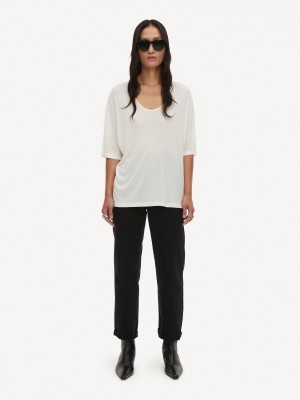 Whisper White By Malene Birger Cevina Oversized T-shirt Tops | AU_BB46275