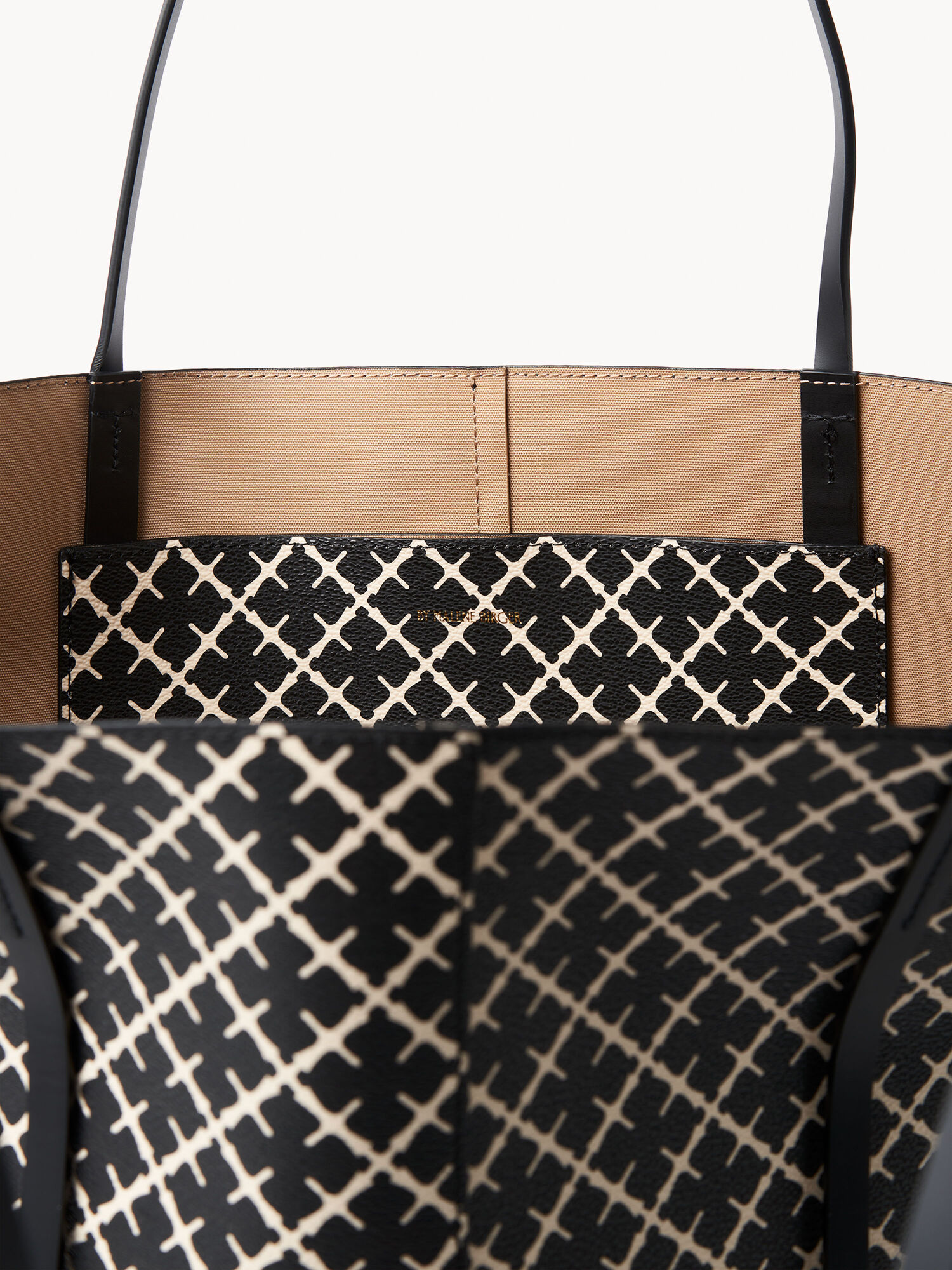 Black By Malene Birger Abrille Printed Tote Bags | AU_BB14622