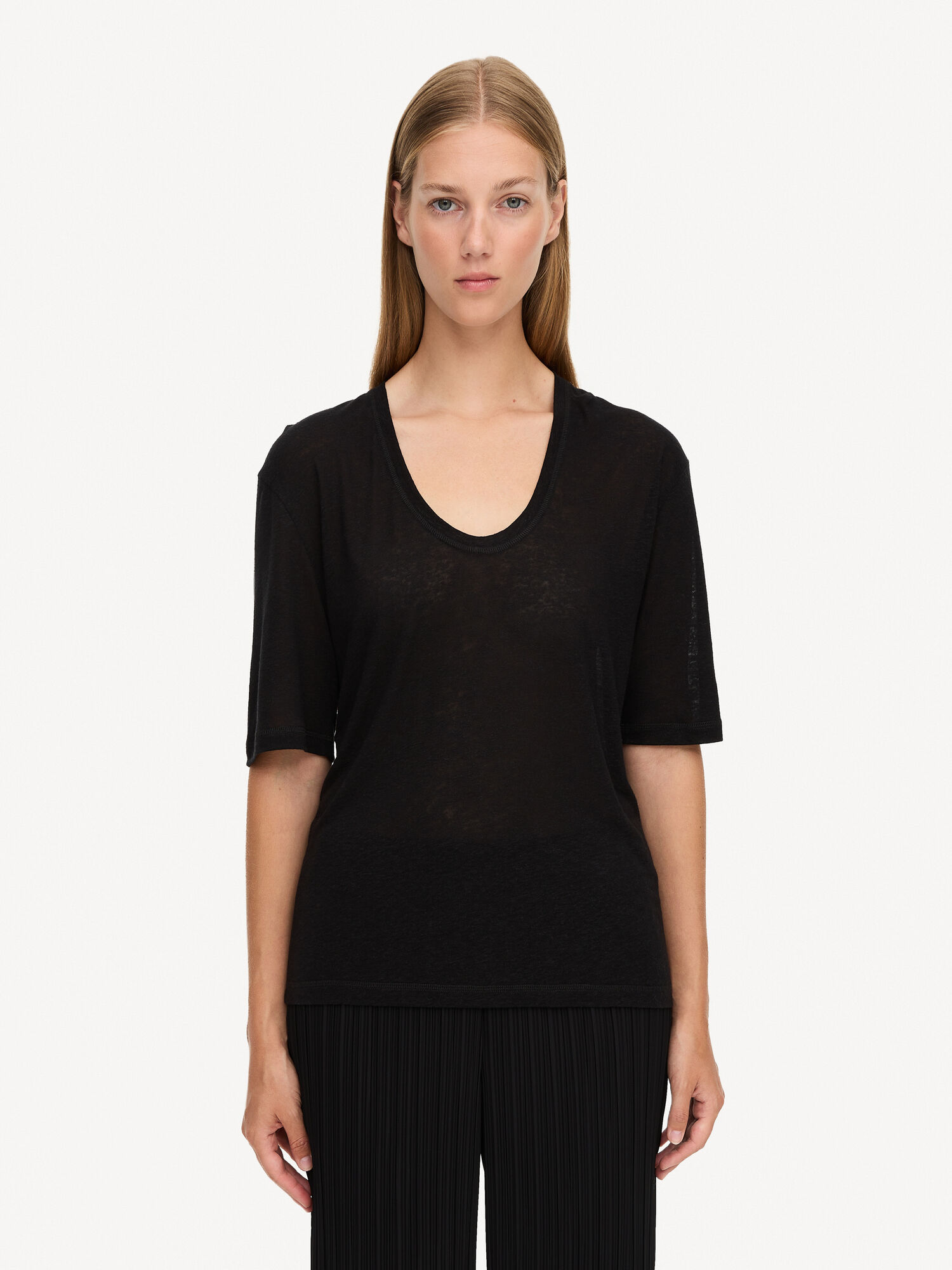 Black By Malene Birger Amaringa T-shirt Tops | AU_BB64123