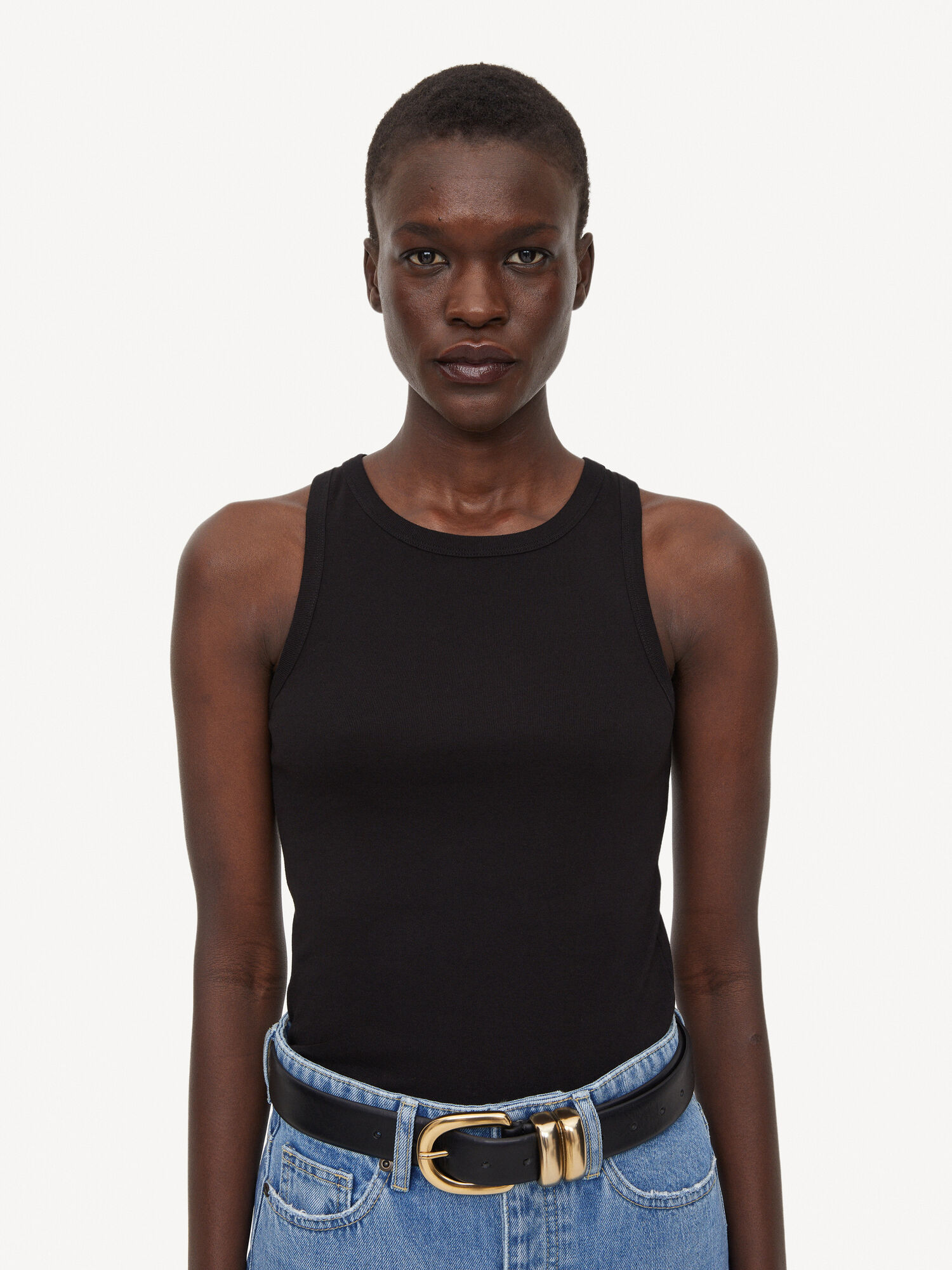 Black By Malene Birger Amiee Organic Cotton Tank Tops | AU_BB46580