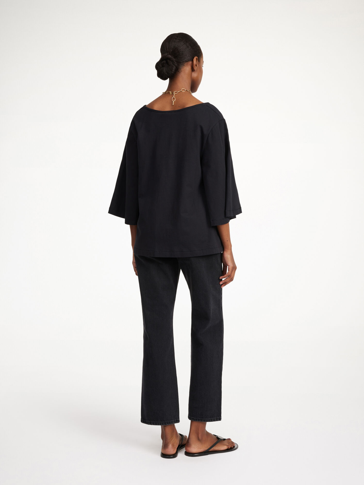 Black By Malene Birger Bryar Organic Cotton T-shirt Tops | AU_BB94217