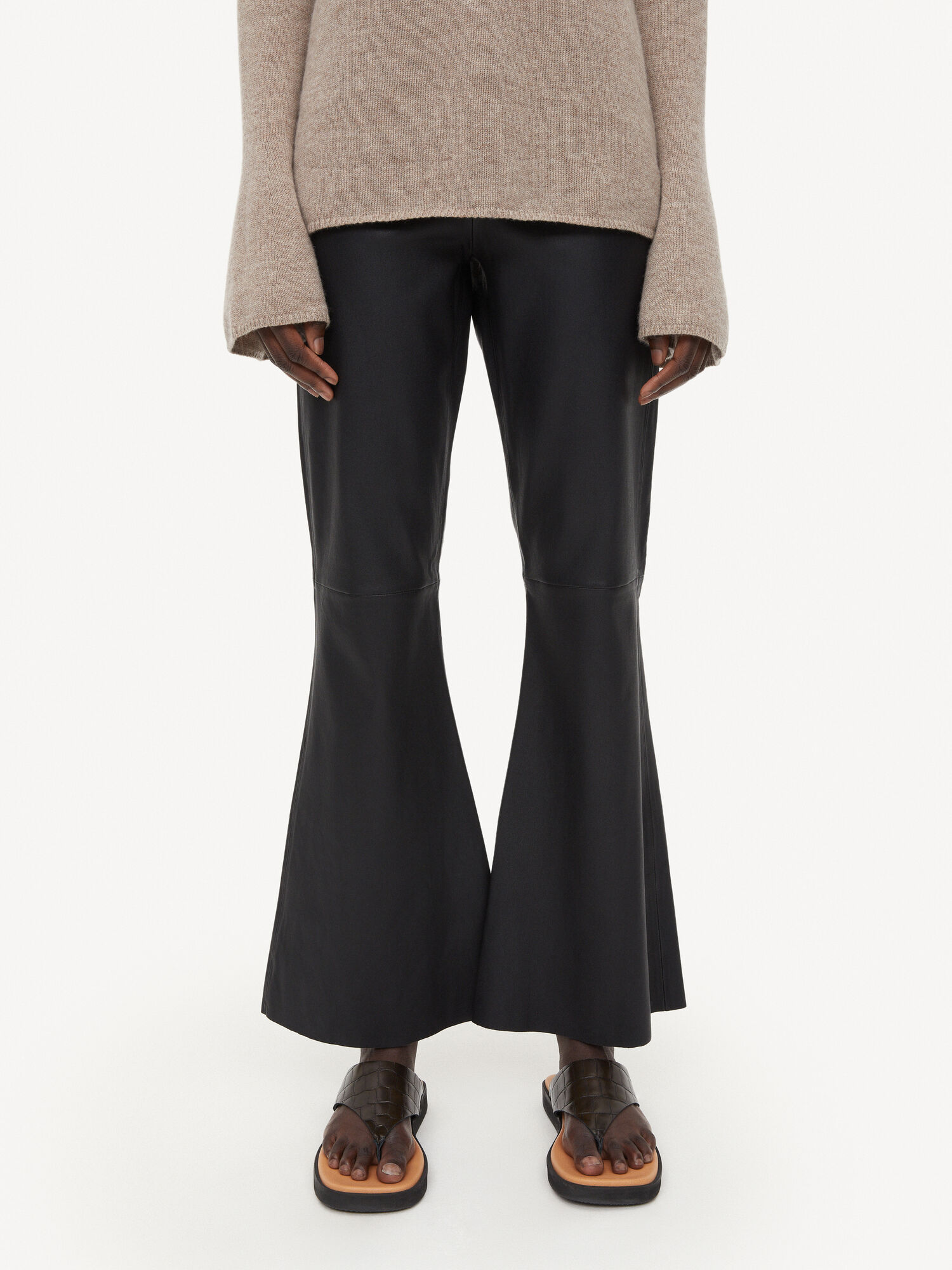 Black By Malene Birger Evyline Cropped Leather Trousers | AU_BB30620