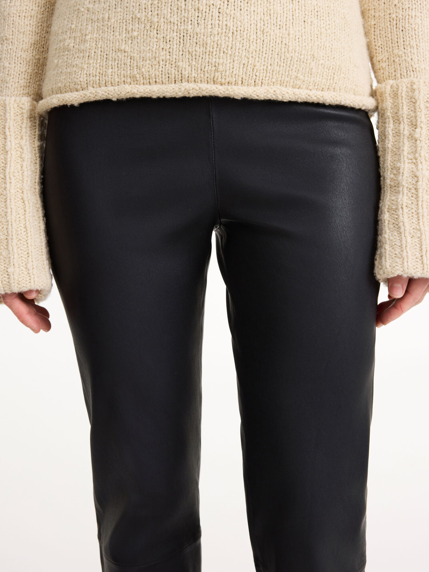 Black By Malene Birger Florentina Leather Trousers | AU_BB40314