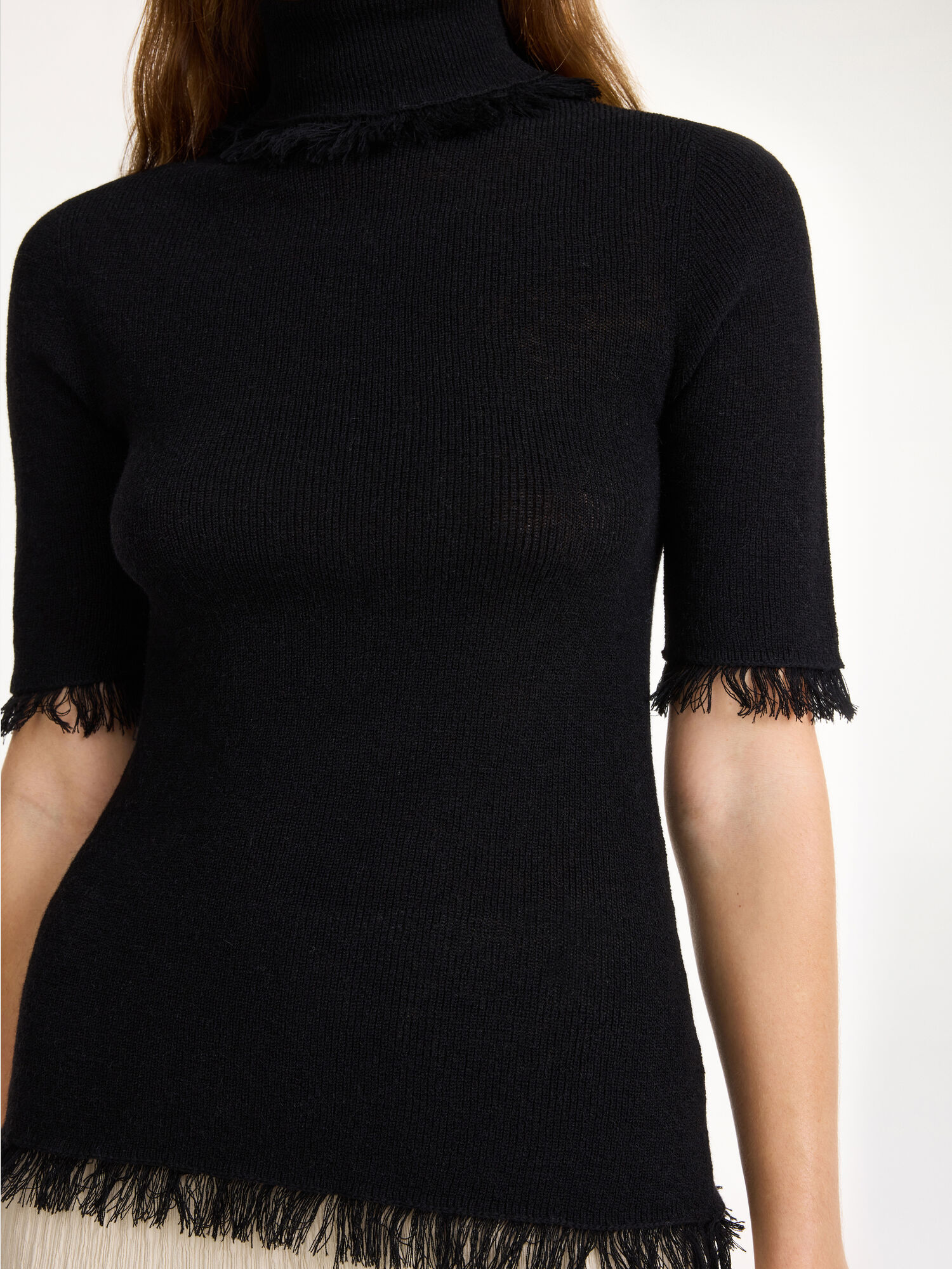 Black By Malene Birger Jaxa Wool-blend Top Knitwear | AU_BB31650