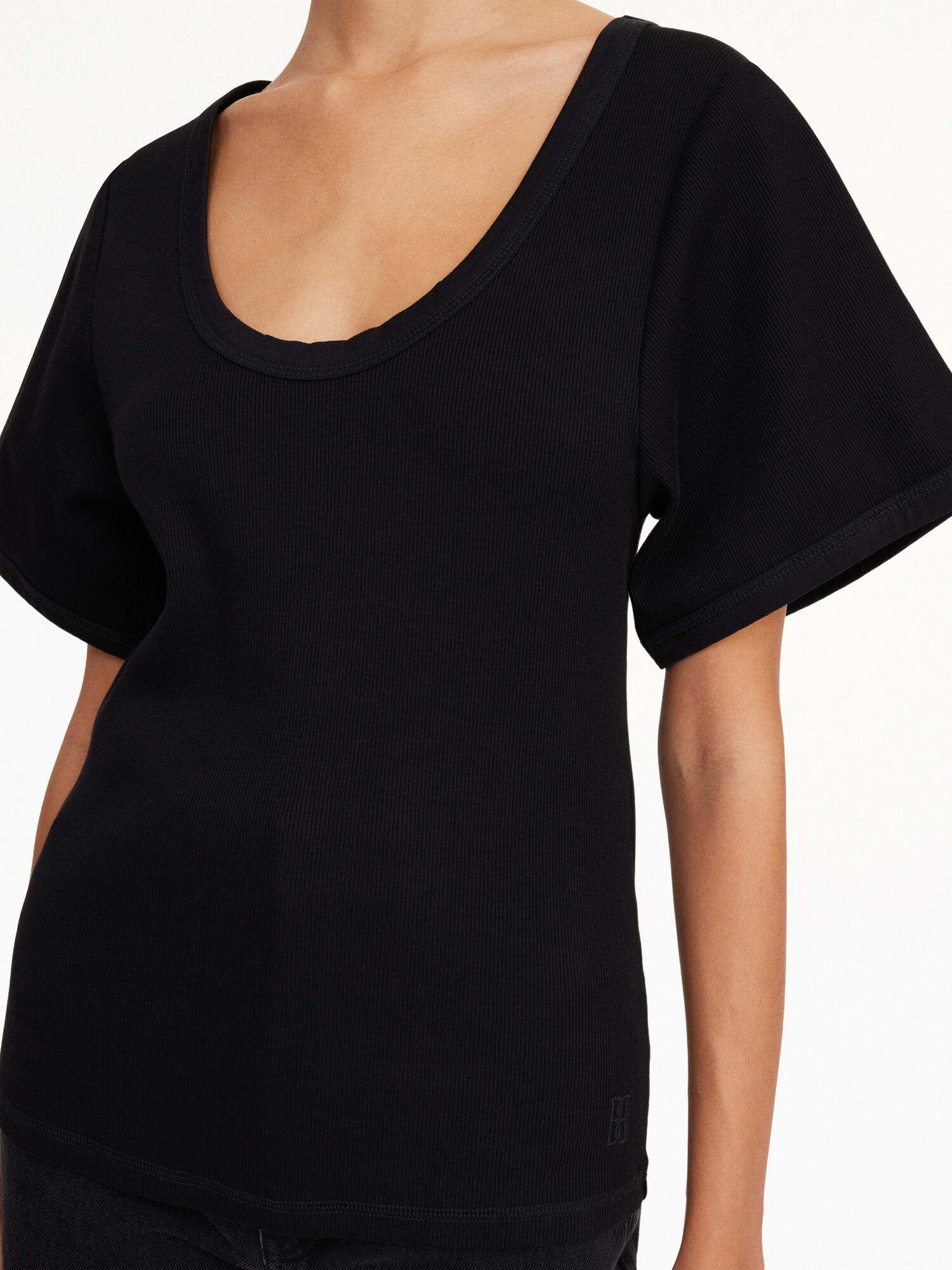 Black By Malene Birger Lunai T-shirt Tops | AU_BB74513