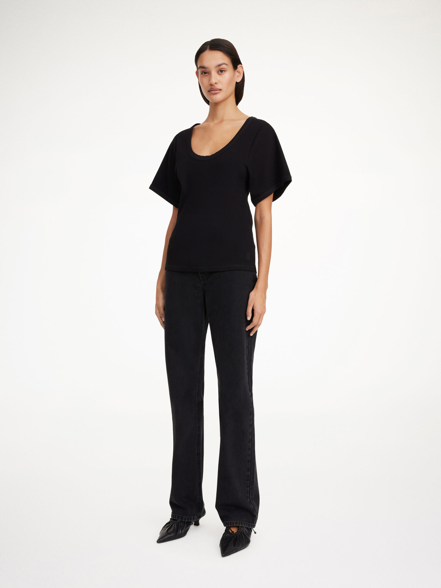 Black By Malene Birger Lunai T-shirt Tops | AU_BB74513