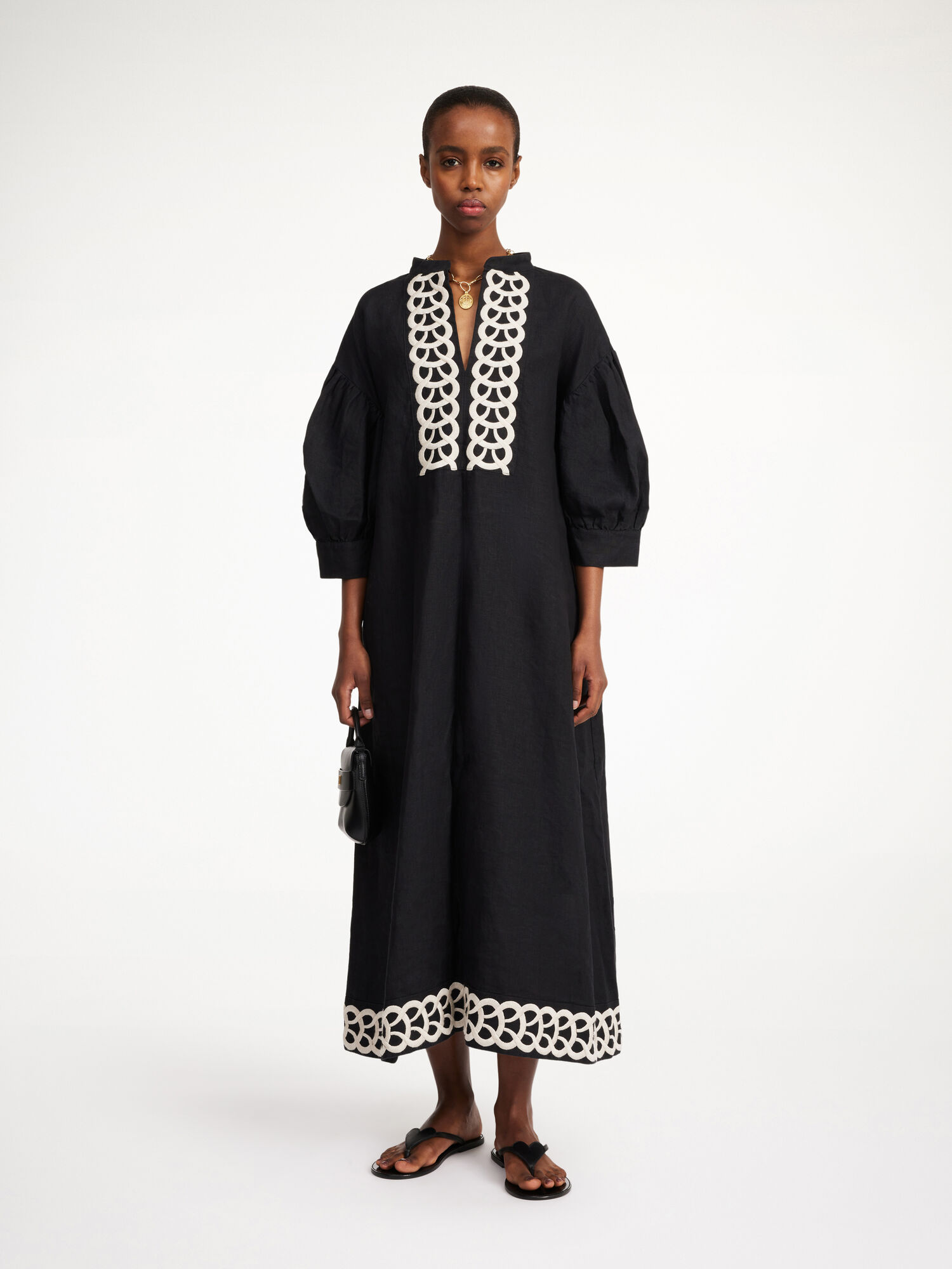 Black By Malene Birger Lydea Linen Maxi Dress | AU_BB63710