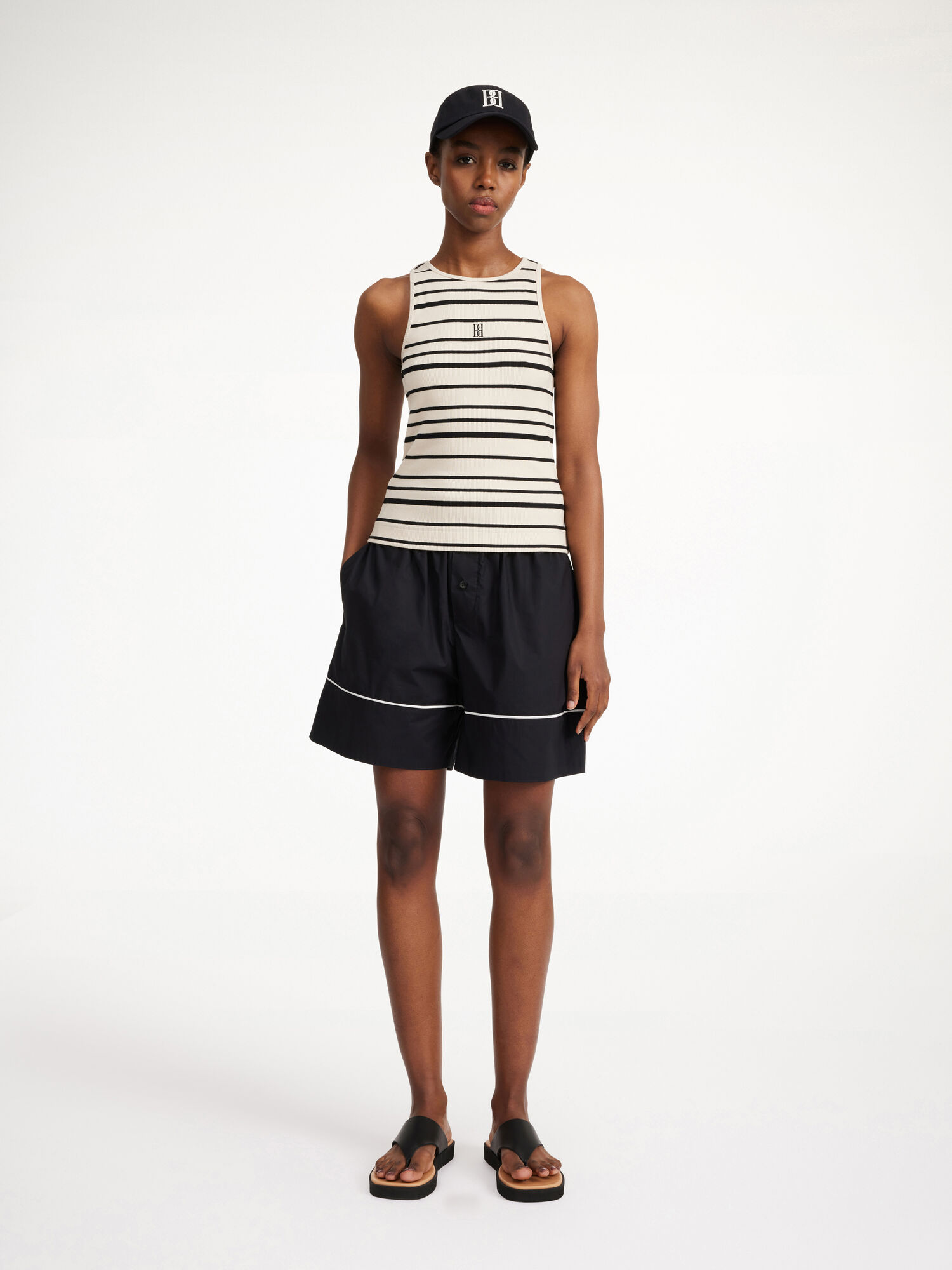 Black stripe By Malene Birger Amanias Tank Tops | AU_BB58835