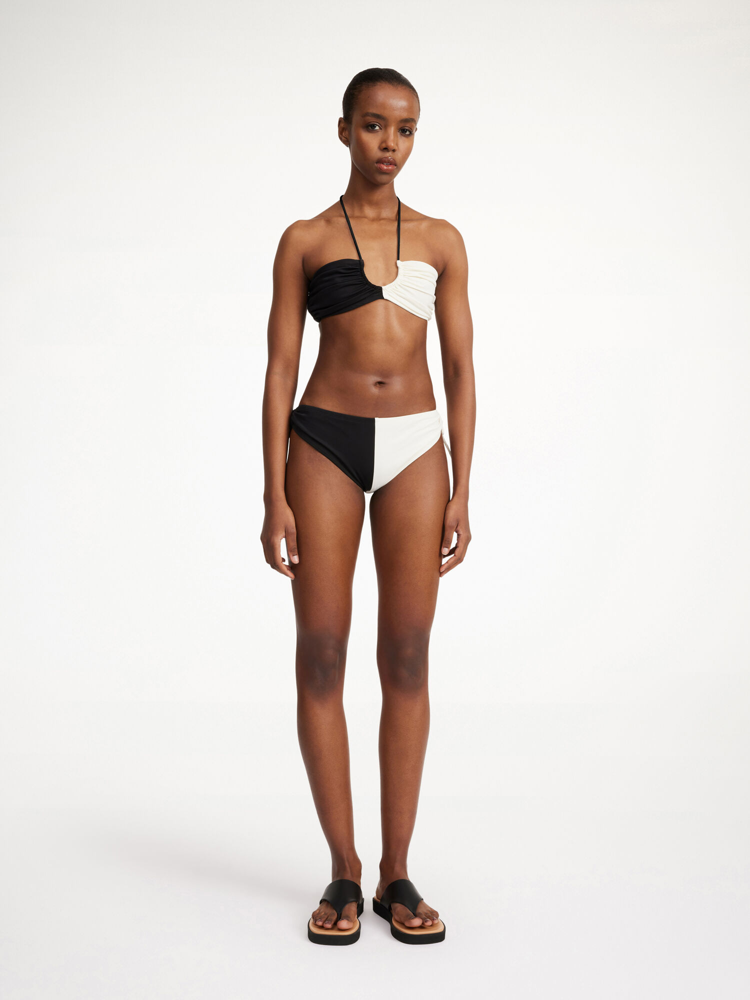 Block stripe black white By Malene Birger Seabay Low Bikini Bottoms Swimwear | AU_BB18275