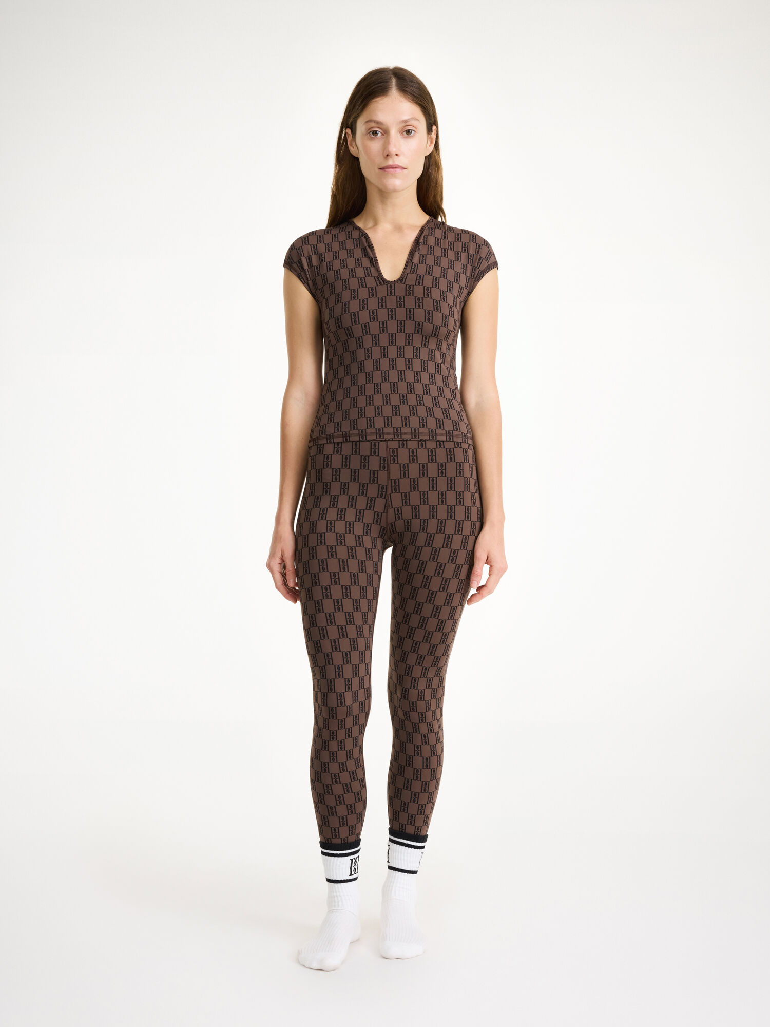 Dark Mahogany By Malene Birger Venazia Athletic Top Athleisure Wear | AU_BB24176