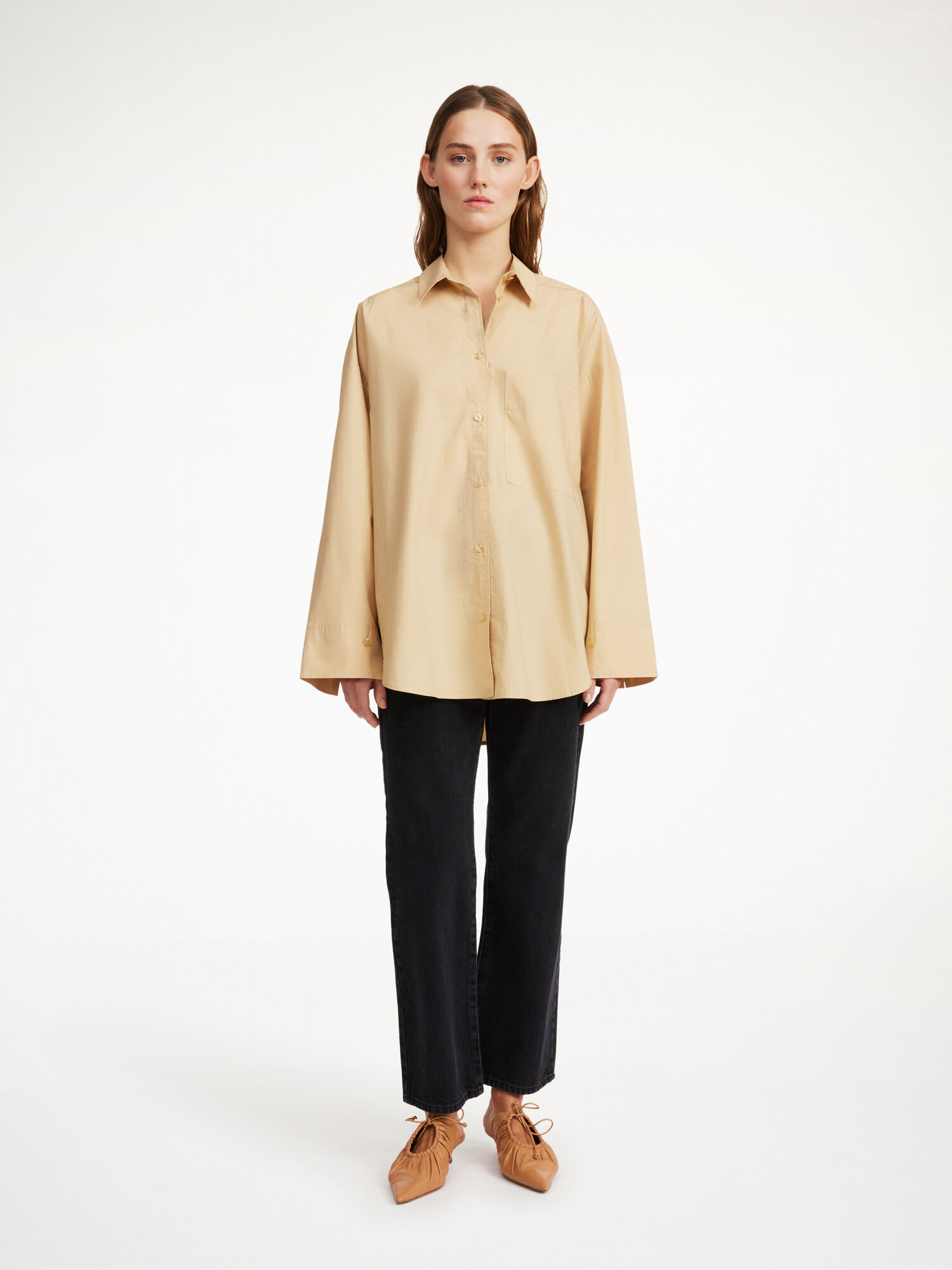 Dark Sand By Malene Birger Derris Organic Cotton Shirts | AU_BB28518