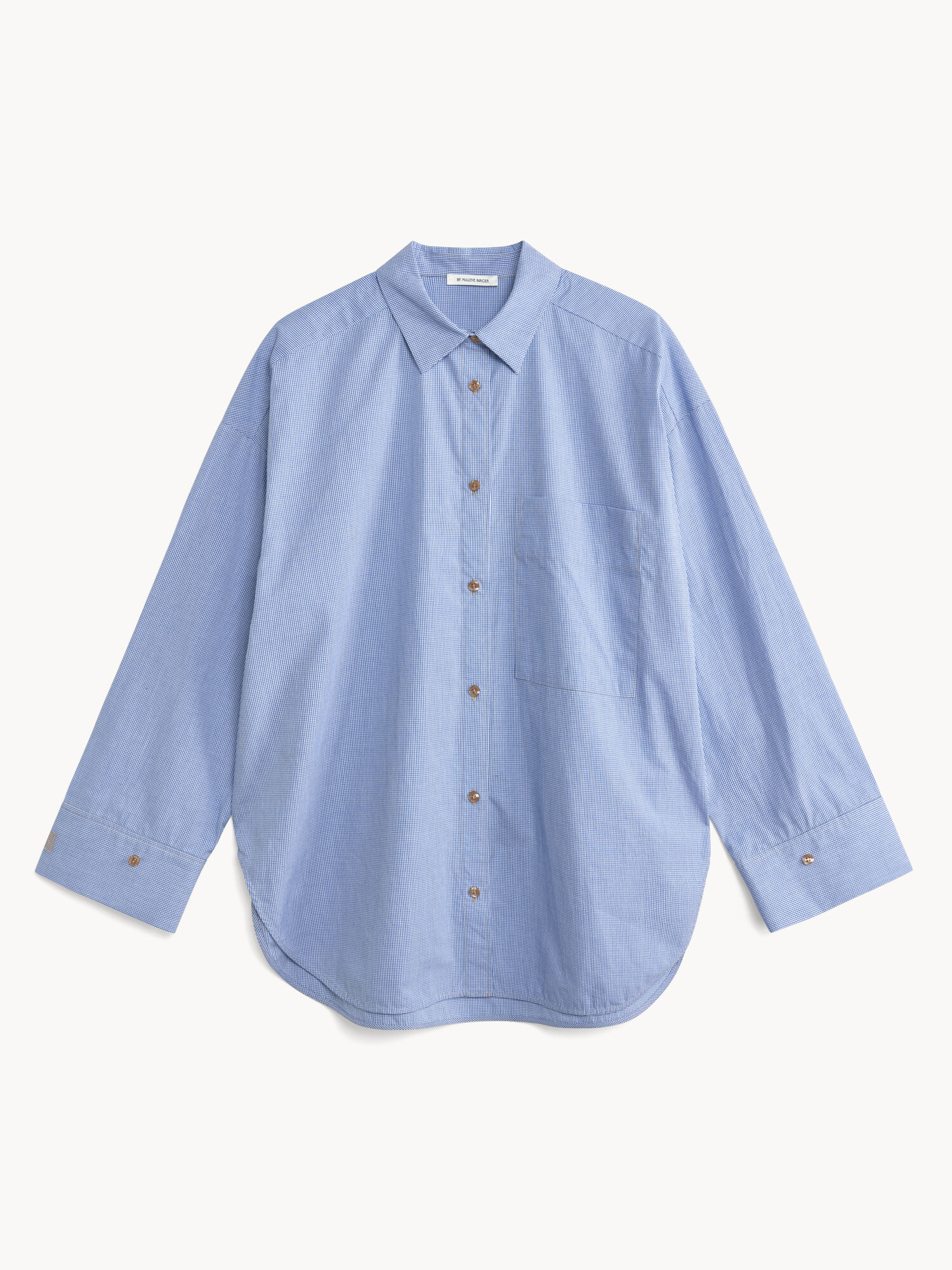 Mini check blue By Malene Birger Derris Organic Cotton Shirts | AU_BB32738