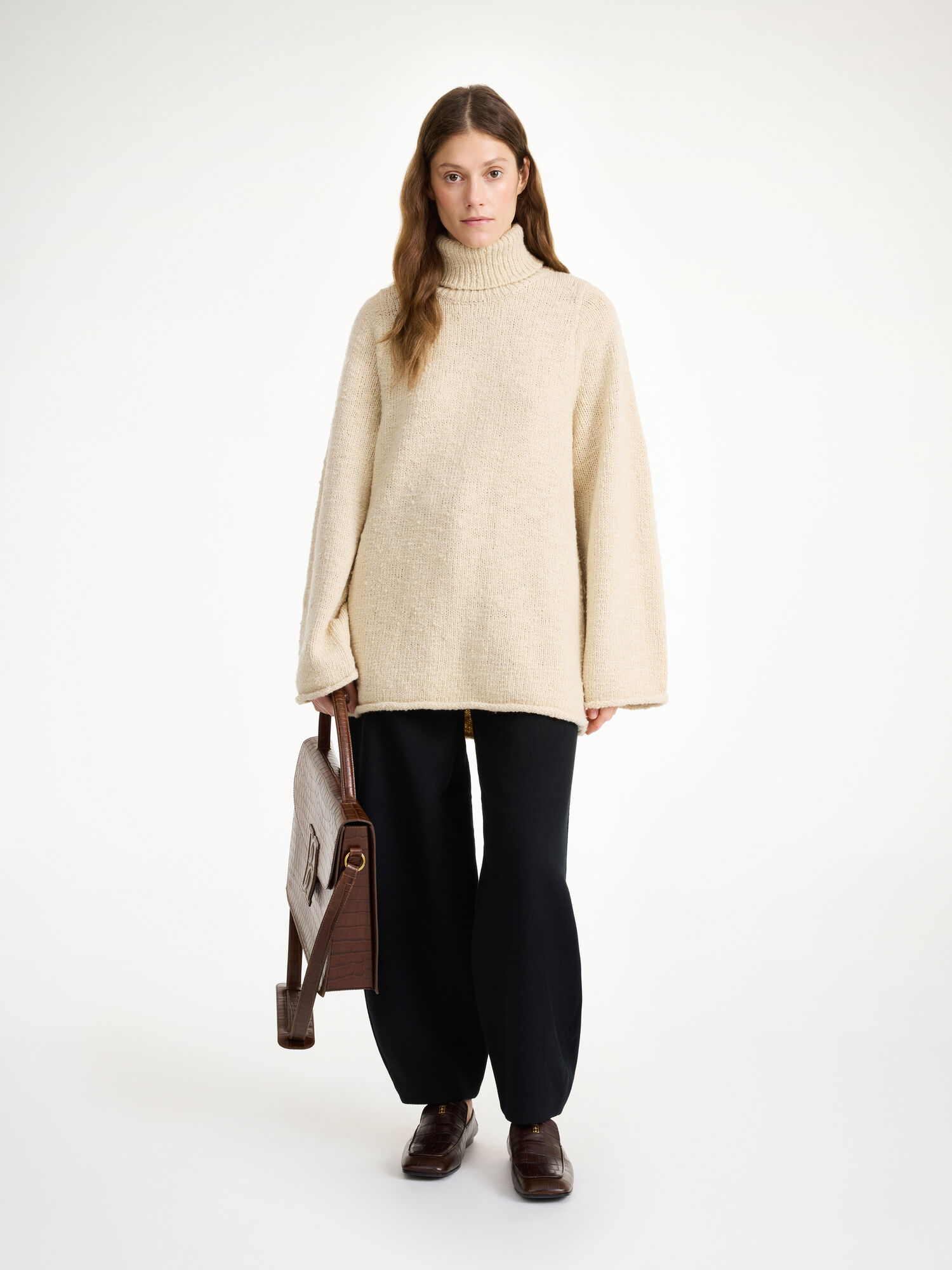 Oyster Gray By Malene Birger Charice Wool Sweater Knitwear | AU_BB85553