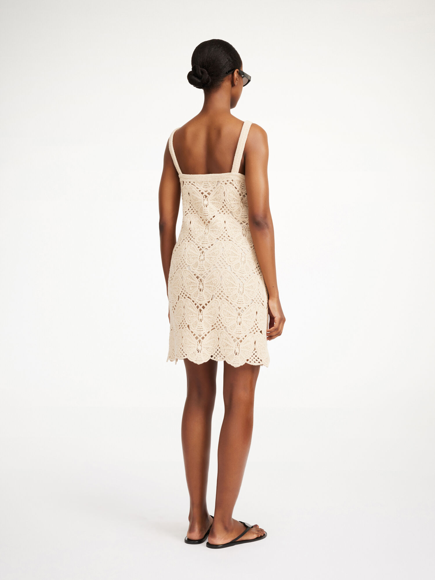 Oyster Gray By Malene Birger Falla Crochet Mini Dress Knitwear | AU_BB21386