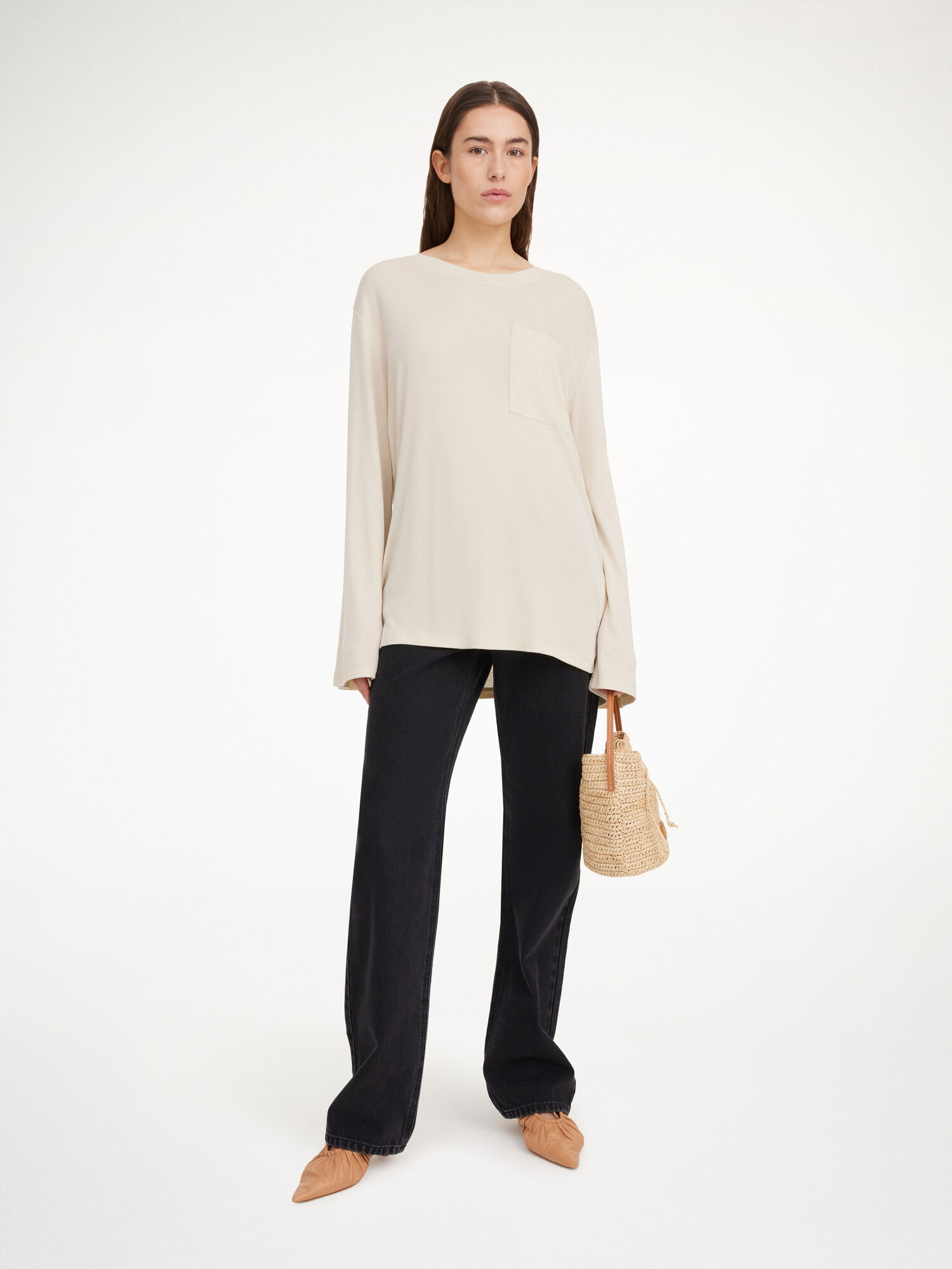 Oyster Gray By Malene Birger Fayeh Oversized Longsleeve Tops | AU_BB97601