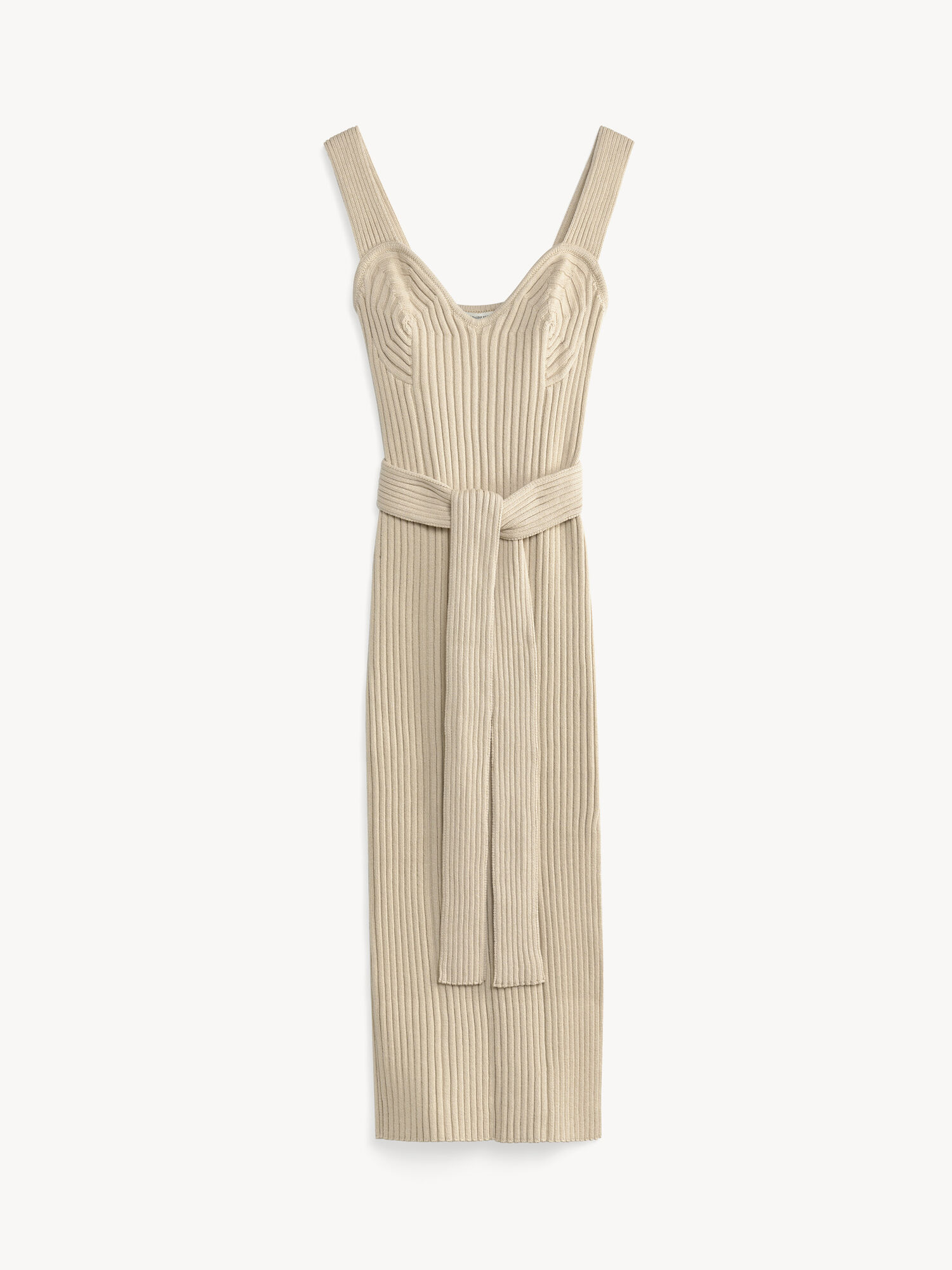 Oyster Gray By Malene Birger Honeya Ribbed Maxi Dress Knitwear | AU_BB60281