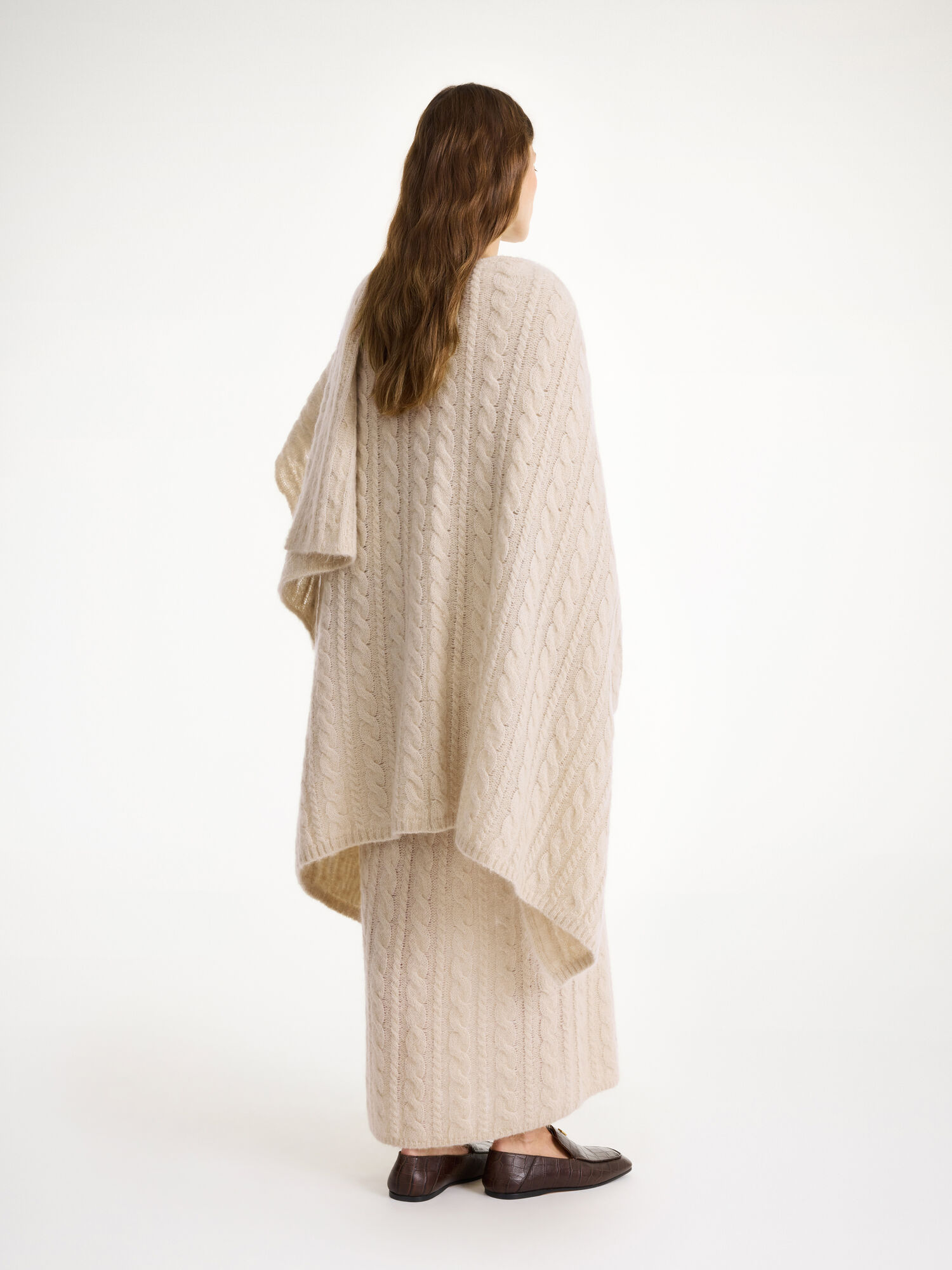 Oyster Gray By Malene Birger Kassillas Wool-blend Poncho Knitwear | AU_BB96483