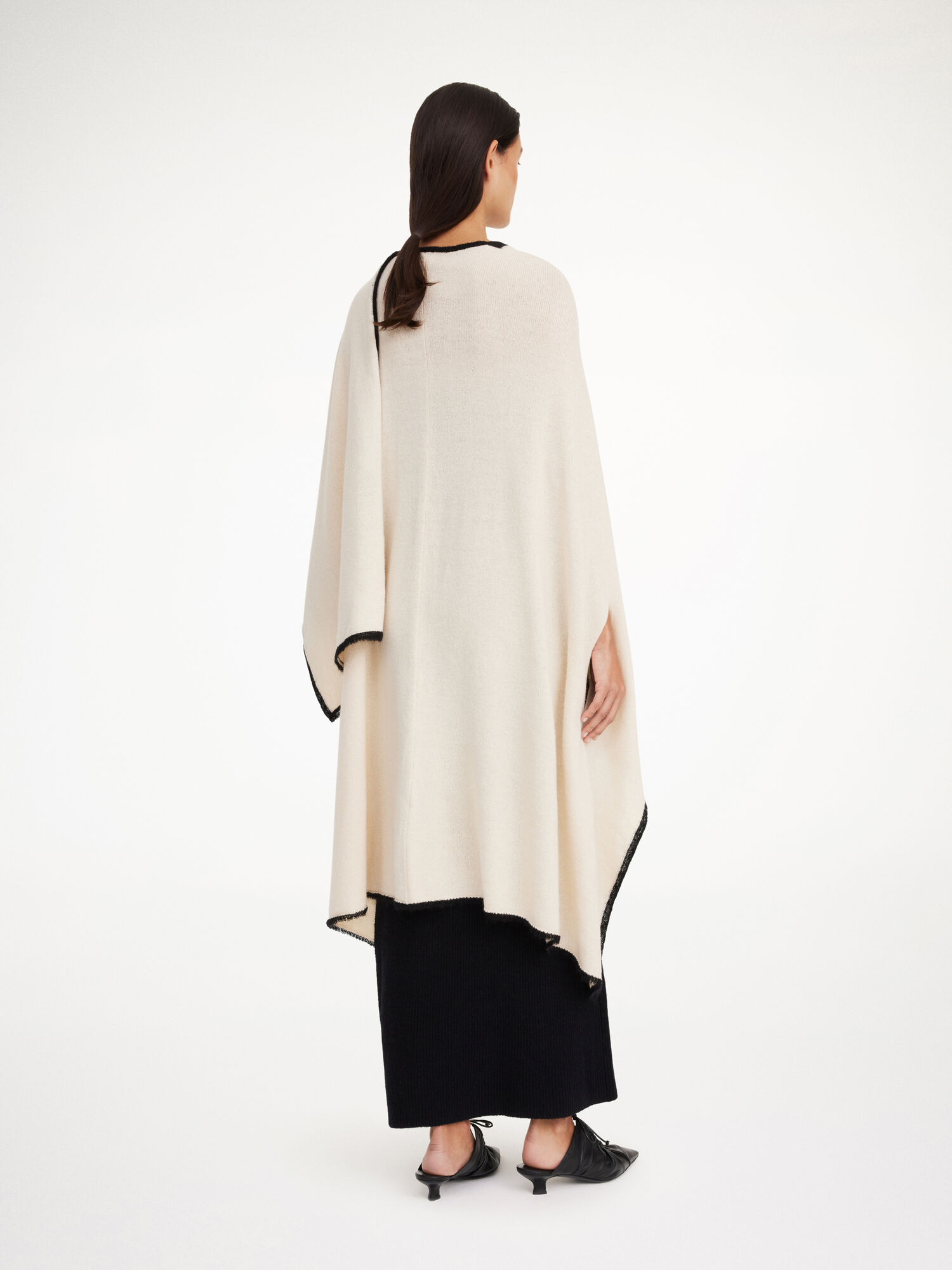 Oyster Gray By Malene Birger Kassira Merino-blend Poncho Knitwear | AU_BB18955