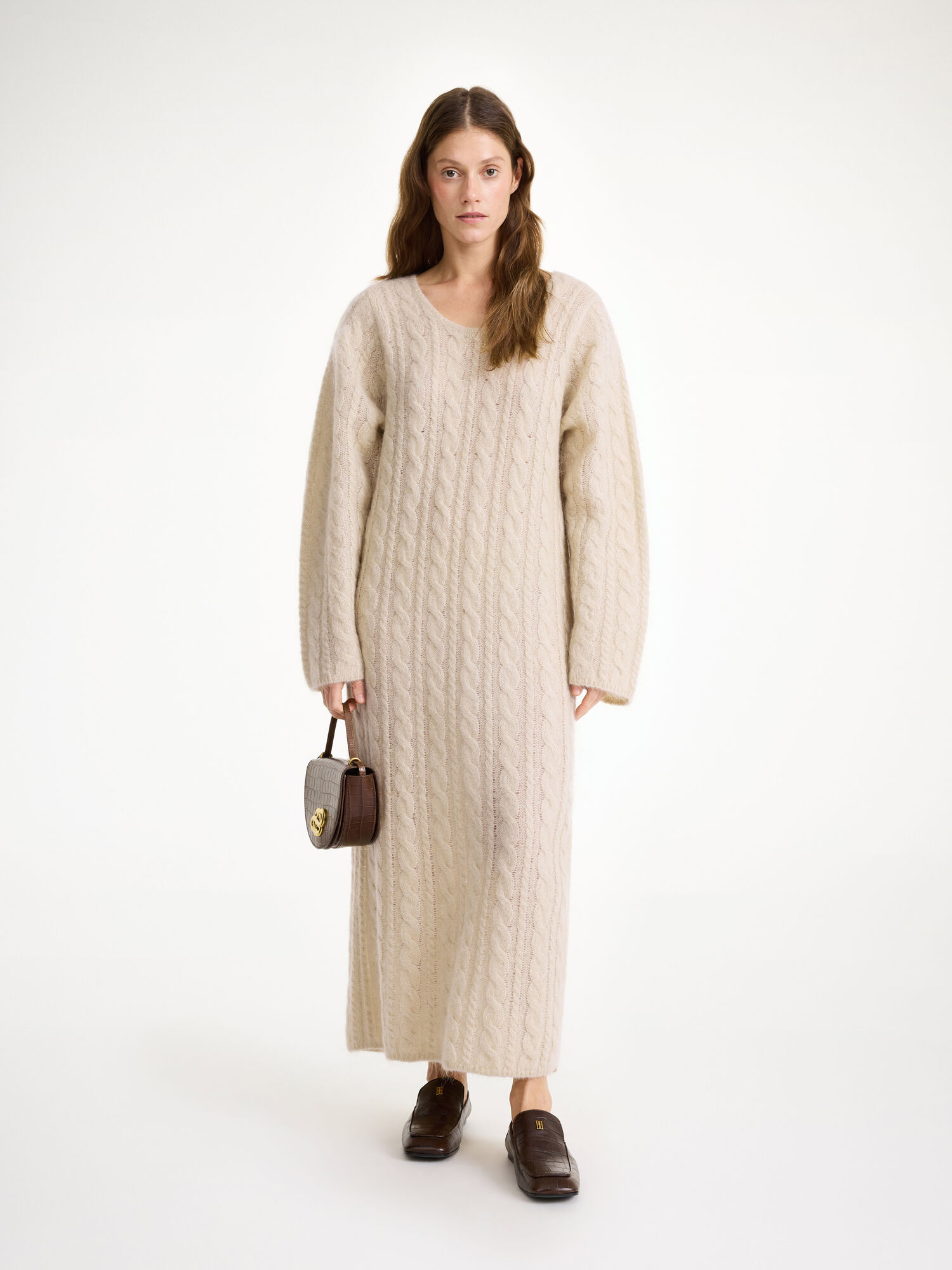 Oyster Gray By Malene Birger Lovella Maxi Dress Knitwear | AU_BB46445