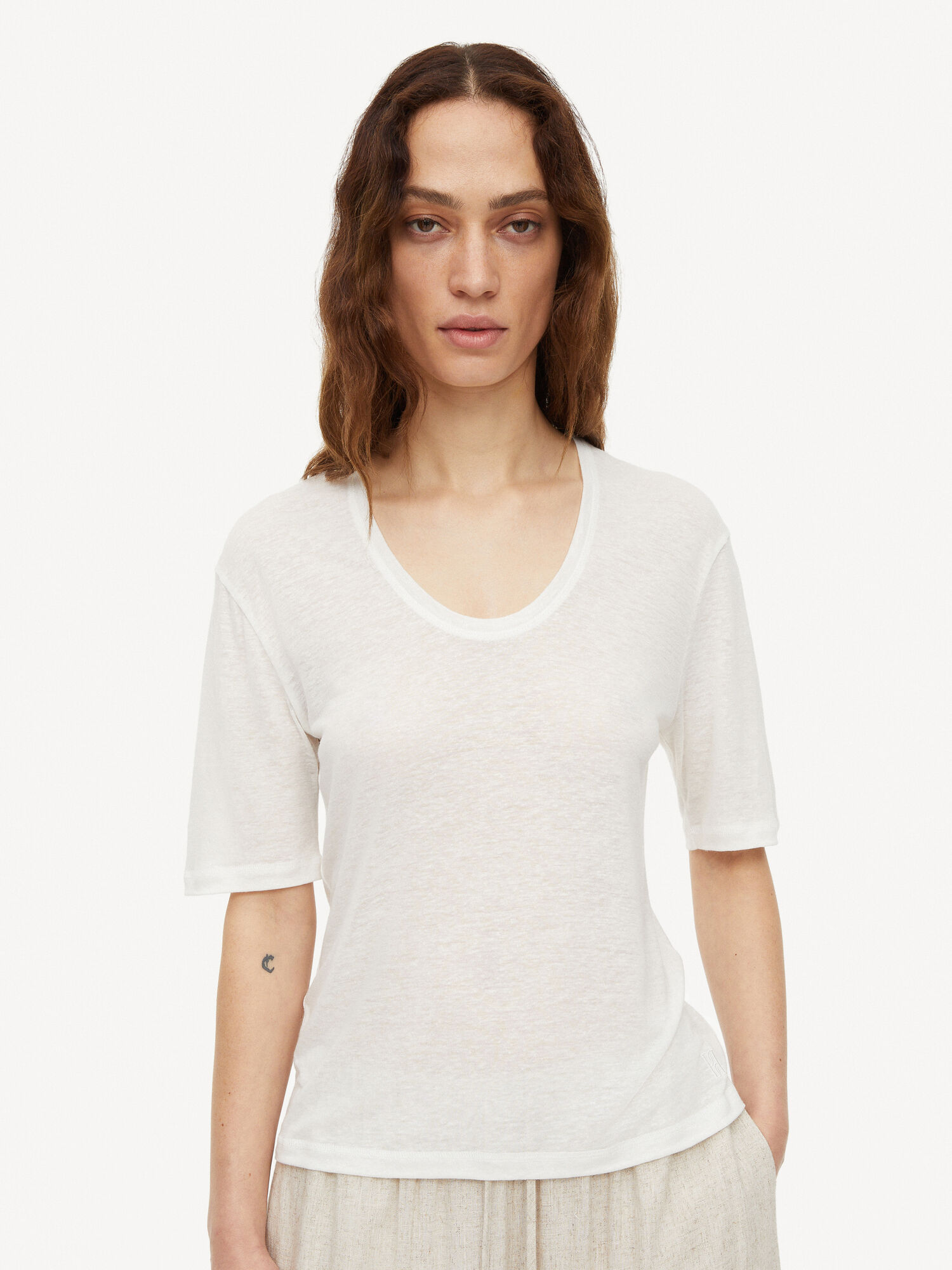 Soft White By Malene Birger Amaringa T-shirt Tops | AU_BB63733