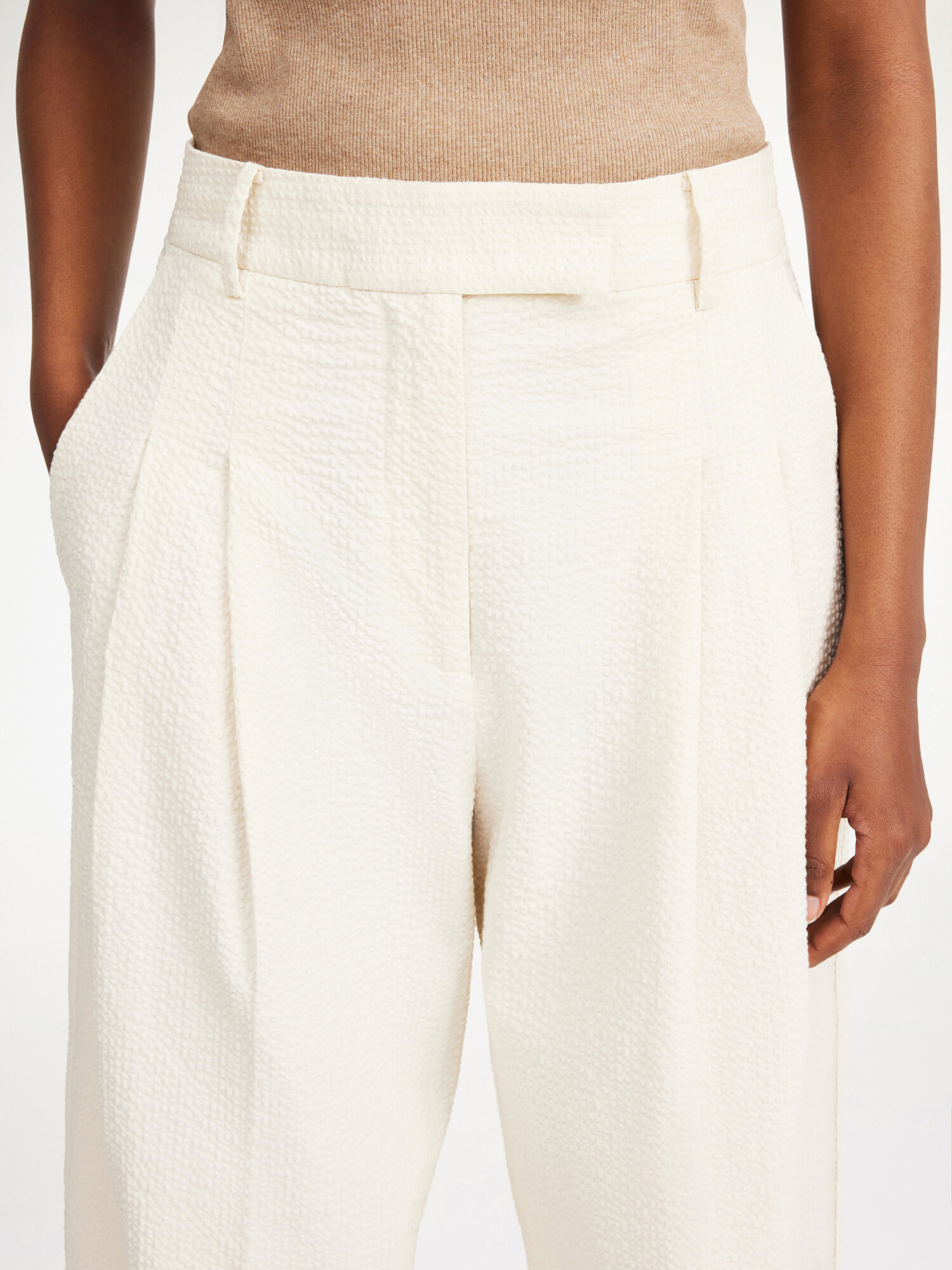 Soft White By Malene Birger Cymbaria High-waisted Trousers | AU_BB86268