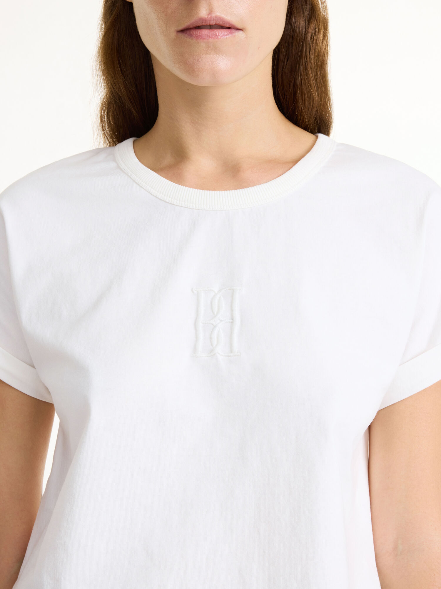 Soft White By Malene Birger Hedalia Organic Cotton T-shirt Athleisure Wear | AU_BB26282