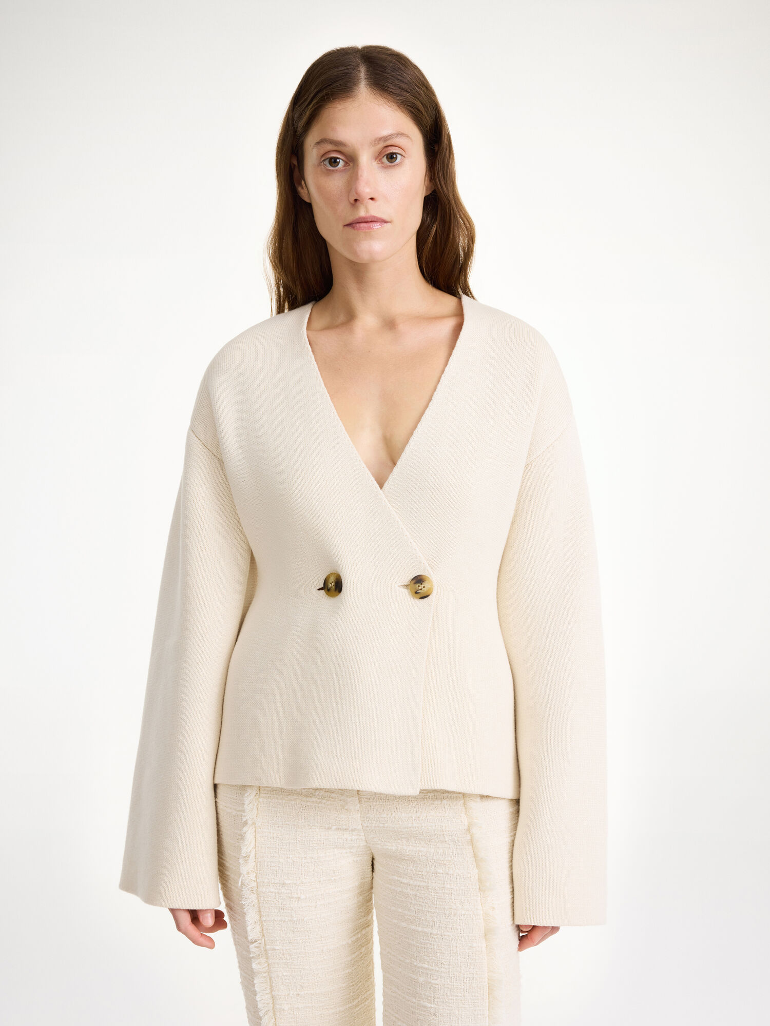 Soft White By Malene Birger Tinley Wool-blend Cardigan Knitwear | AU_BB10902