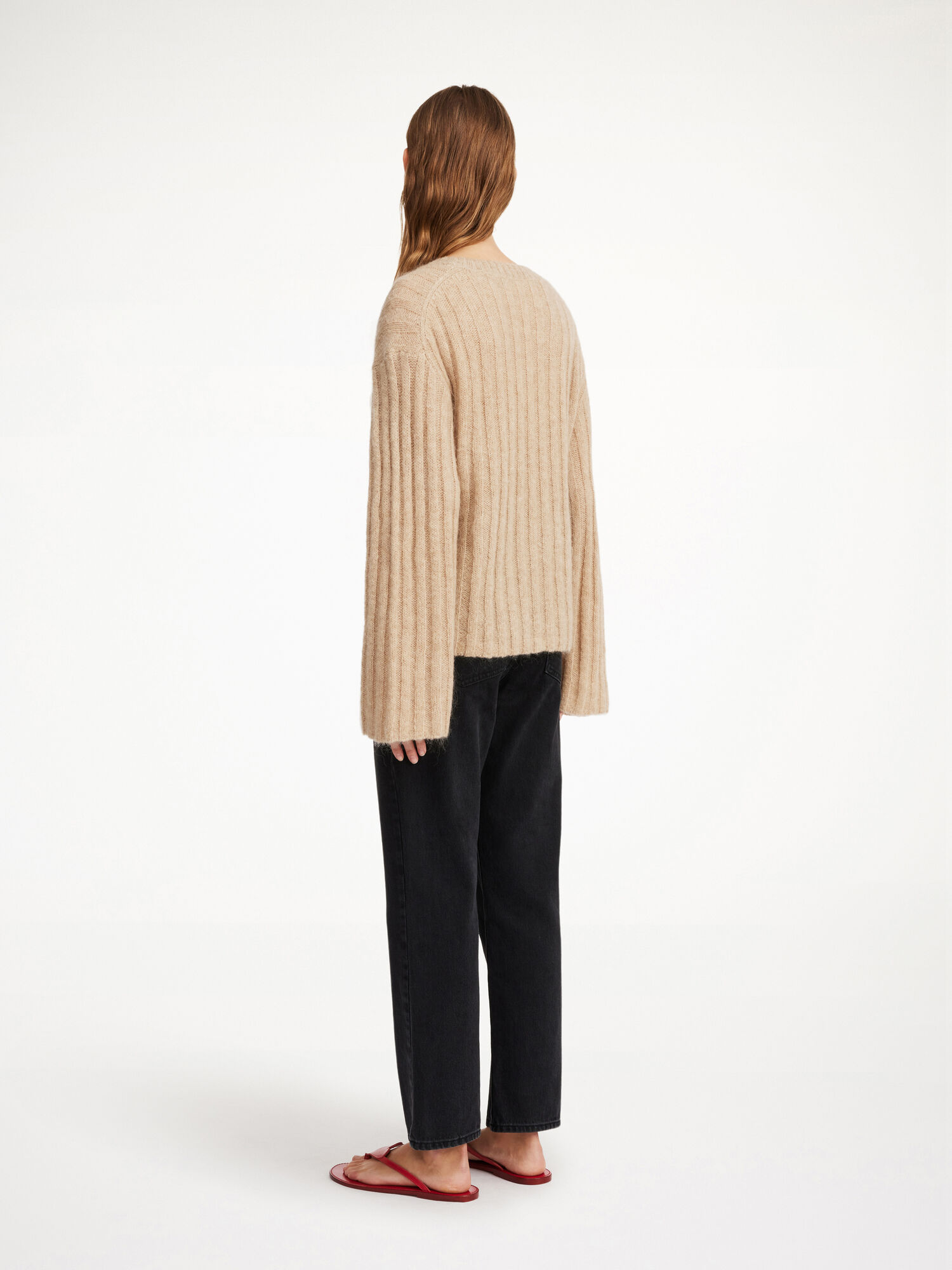 Twill Beige By Malene Birger Cierra Ribbed Sweater Knitwear | AU_BB64573